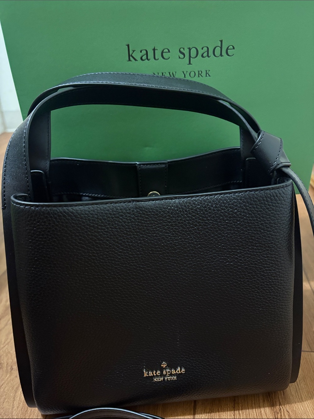 kate spade Black Pebbled Leather Shoulder Bag